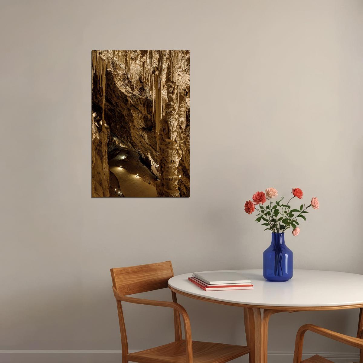 Inside Blanchard Springs Cavern Landcape Photo Poster Wall Art Print Home Wall Decor - xonomax