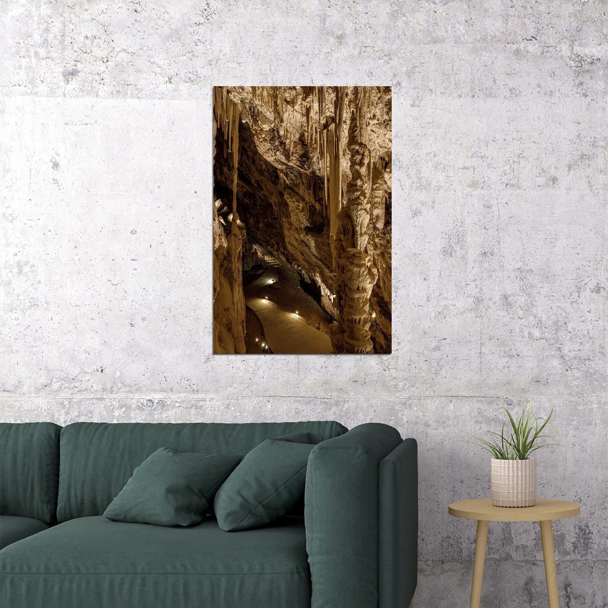 Inside Blanchard Springs Cavern Landcape Photo Poster Wall Art Print Home Wall Decor - xonomax