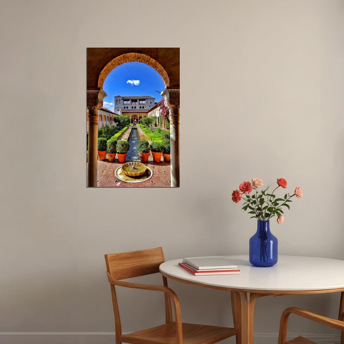 The Alhambra Palace In Granada Landscape Poster Wall Art Print Home Wall Decor - xonomax