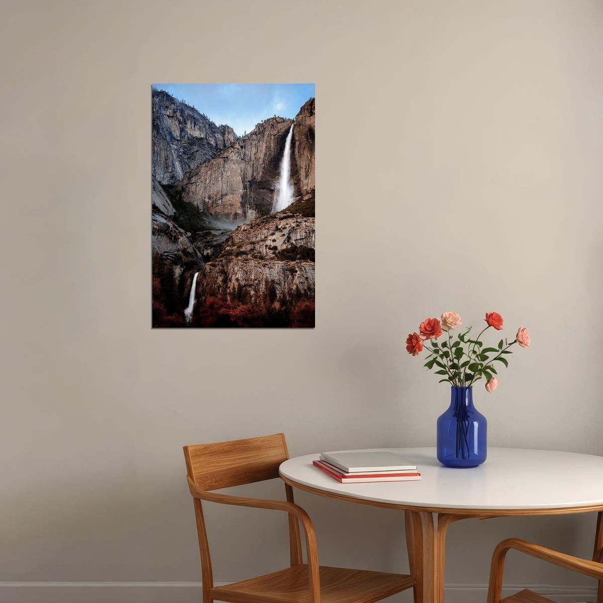 Yosemite Falls In Yosemite Valley Landscape Poster Wall Art Print Home Wall Decor - xonomax