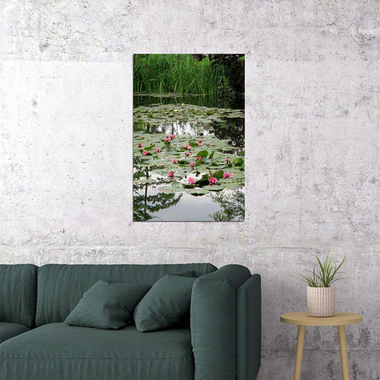 Pond In Monet's Garden Nature Landscape Poster Wall Art Print Home Wall Decor - xonomax