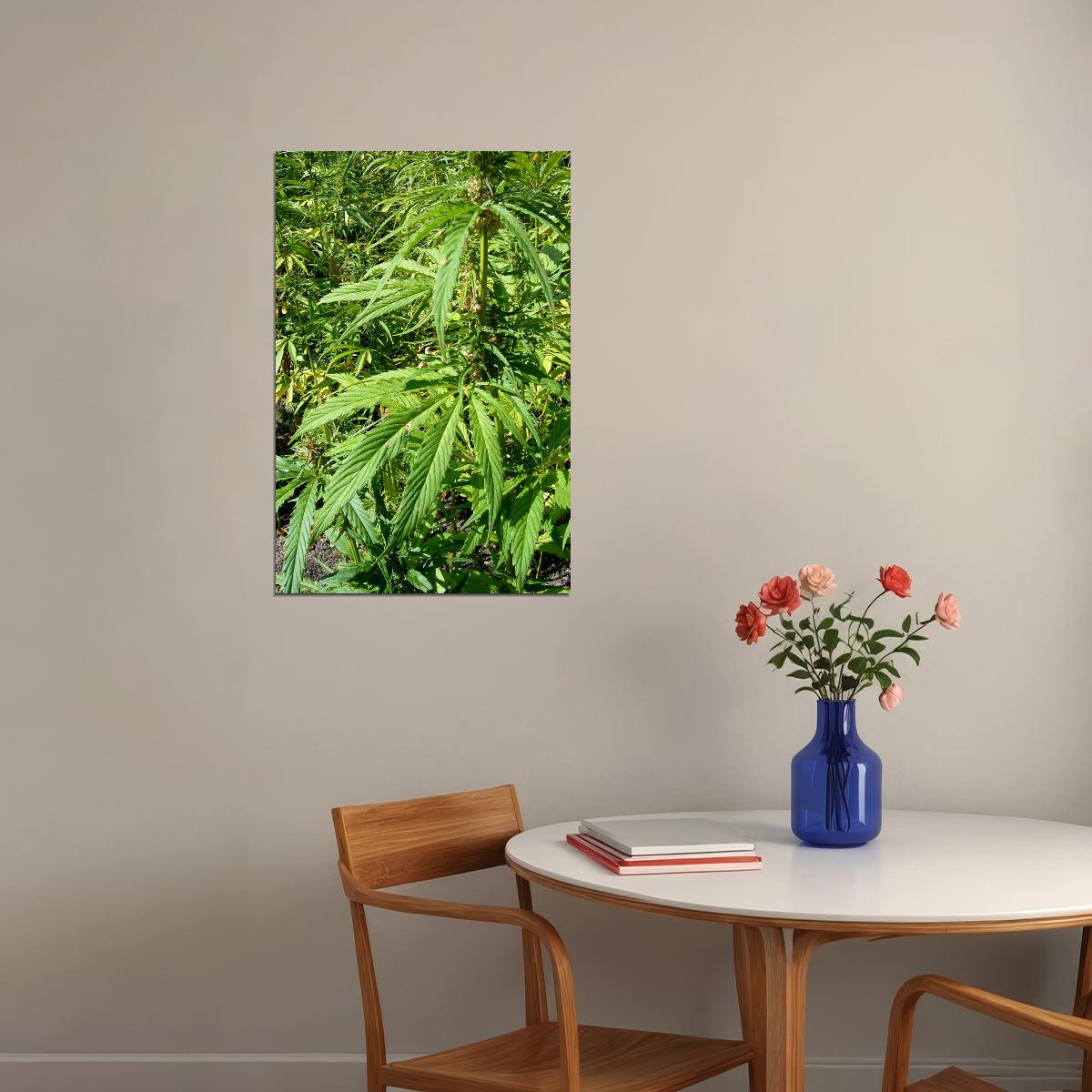 Hemp Plants Delightful Green Plants Paintig Poster Wall Art Print Home Wall Decor - xonomax