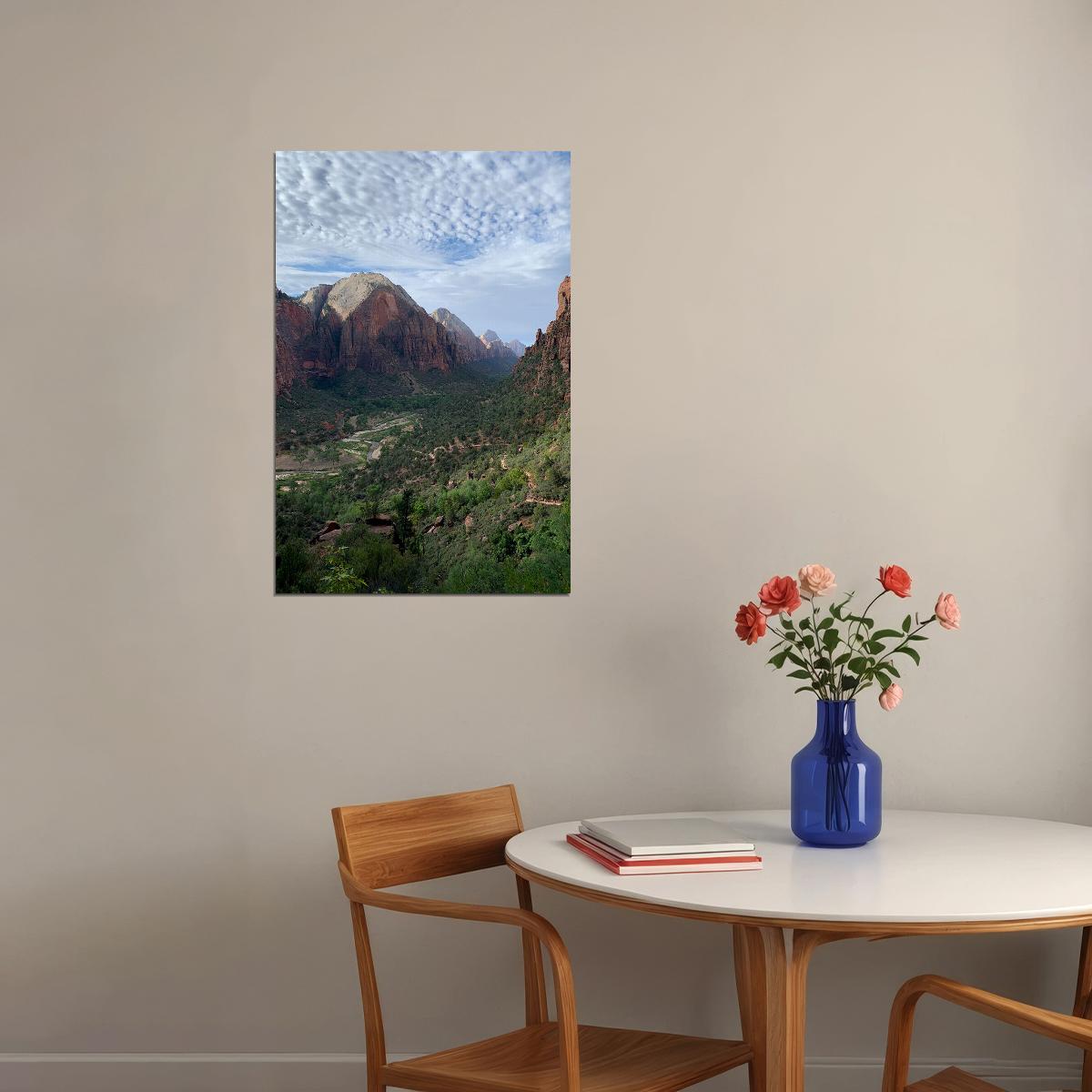 Zion National Park Overlooking The Town Of Rockville Utah Poster Wall Art Print Home Wall Decor - xonomax
