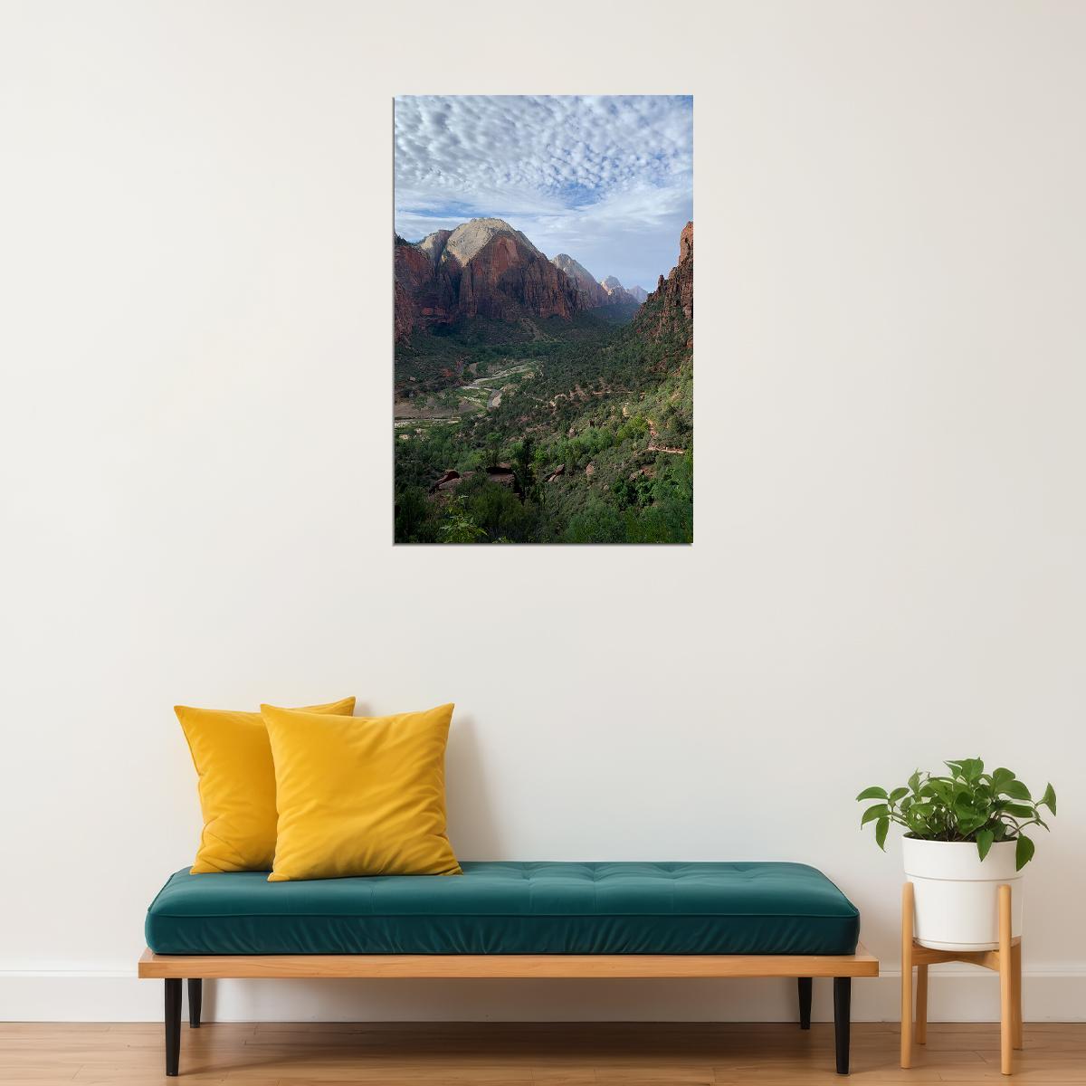 Zion National Park Overlooking The Town Of Rockville Utah Poster Wall Art Print Home Wall Decor - xonomax