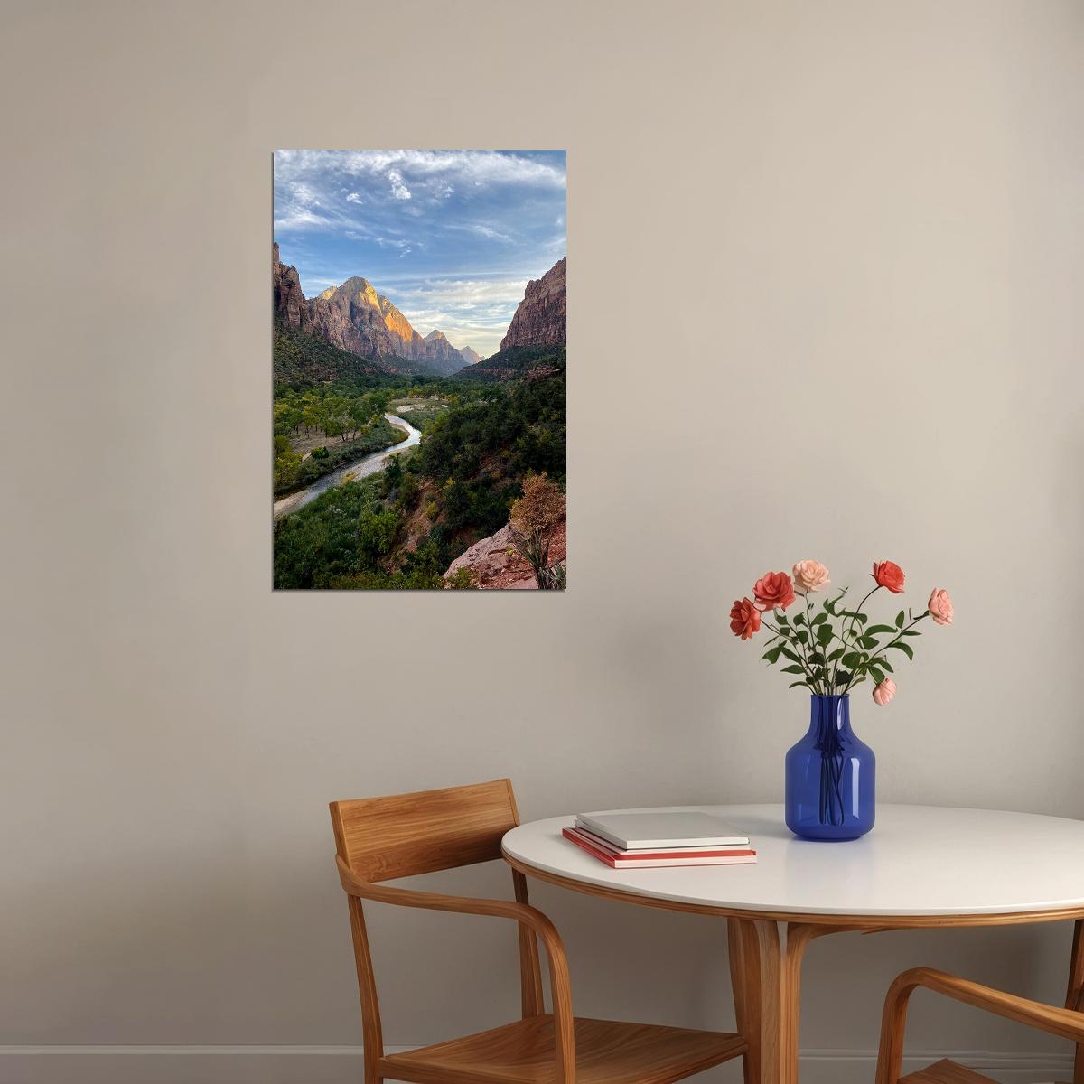 Zion National Park Overlooking Rockville Utah Photo Poster Wall Art Print Home Wall Decor - xonomax