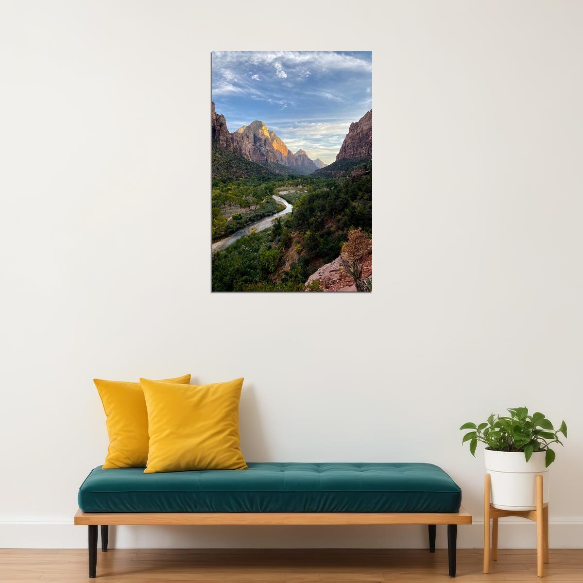 Zion National Park Overlooking Rockville Utah Photo Poster Wall Art Print Home Wall Decor - xonomax