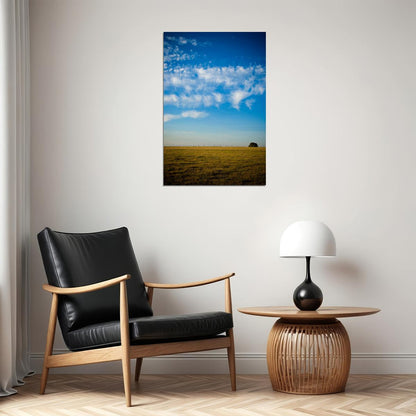 Sky Over Wheat Fields Landscape Photograph Poster Wall Art Print Home Wall Decor - xonomax