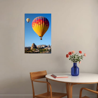 Aircraft Colorful Hot Air Balloon Flying Poster Wall Art Print Home Wall Decor - xonomax