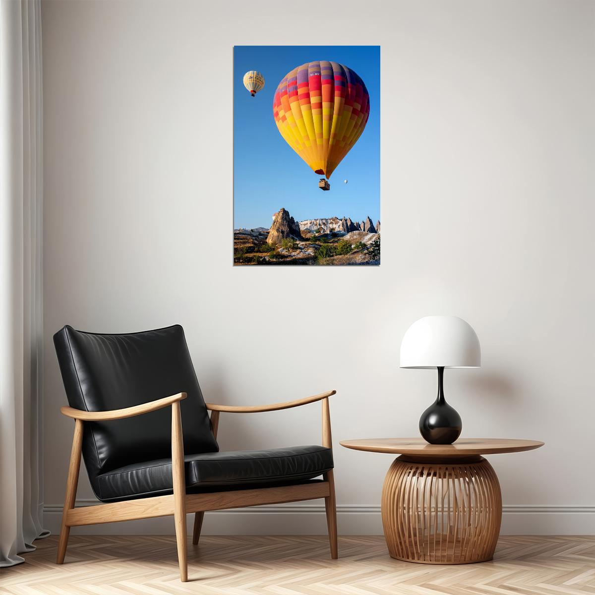 Aircraft Colorful Hot Air Balloon Flying Poster Wall Art Print Home Wall Decor - xonomax