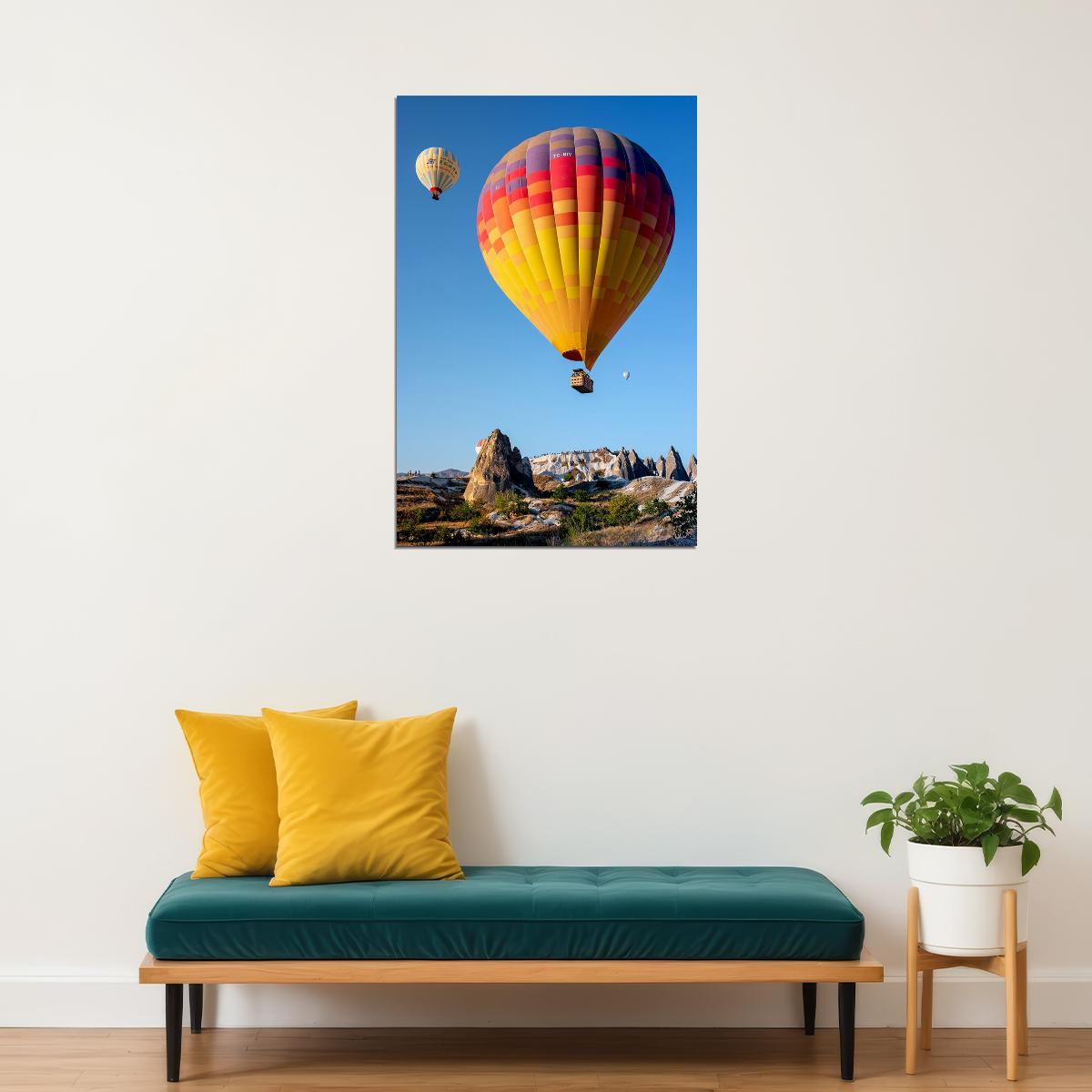 Aircraft Colorful Hot Air Balloon Flying Poster Wall Art Print Home Wall Decor - xonomax