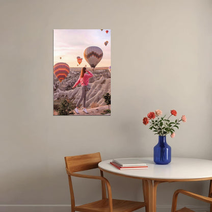 Hot Air Balloons In Monument Valley Landscape Poster Wall Art Print Home Wall Decor - xonomax