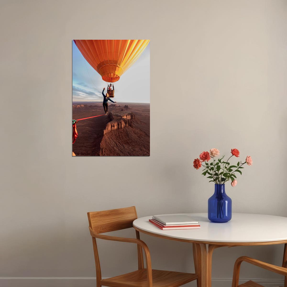 Hot Air Balloons In Monument Valley Extrem Poster Wall Art Print Home Wall Decor - xonomax
