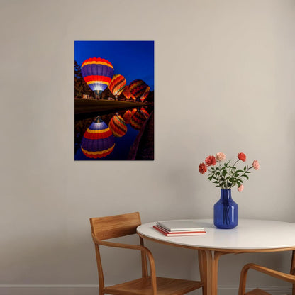 Light Aircraft Hot Air Balloon Festival Poster Wall Art Print Home Wall Decor - xonomax