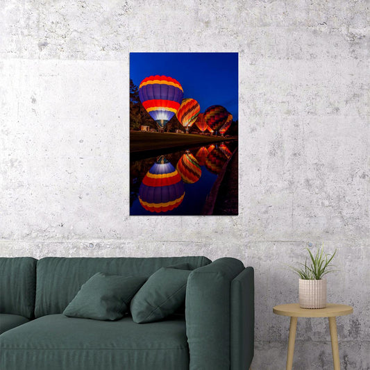 Light Aircraft Hot Air Balloon Festival Poster Wall Art Print Home Wall Decor - xonomax