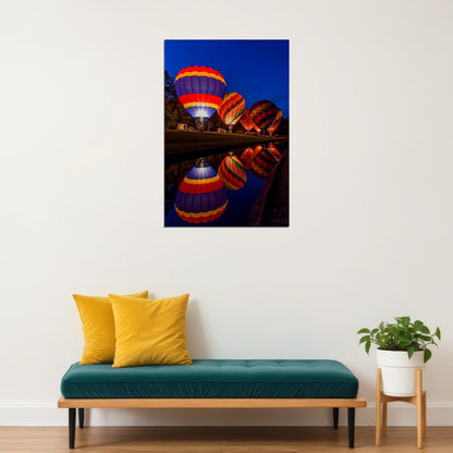 Light Aircraft Hot Air Balloon Festival Poster Wall Art Print Home Wall Decor - xonomax