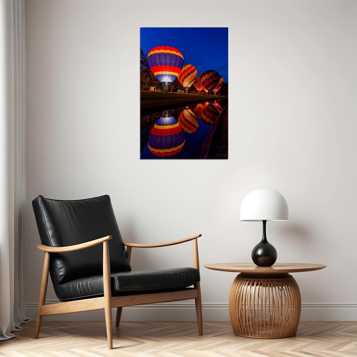 Light Aircraft Hot Air Balloon Festival Poster Wall Art Print Home Wall Decor - xonomax