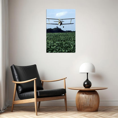 Crop-duster Flying Over Fields Photo Poster Wall Art Print Home Wall Decor - xonomax
