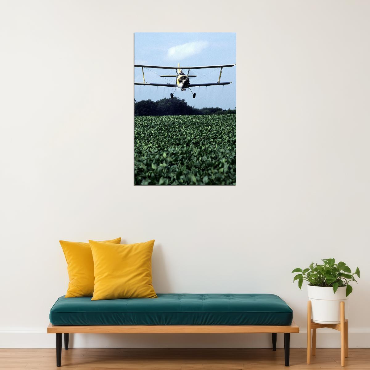 Crop-duster Flying Over Fields Photo Poster Wall Art Print Home Wall Decor - xonomax