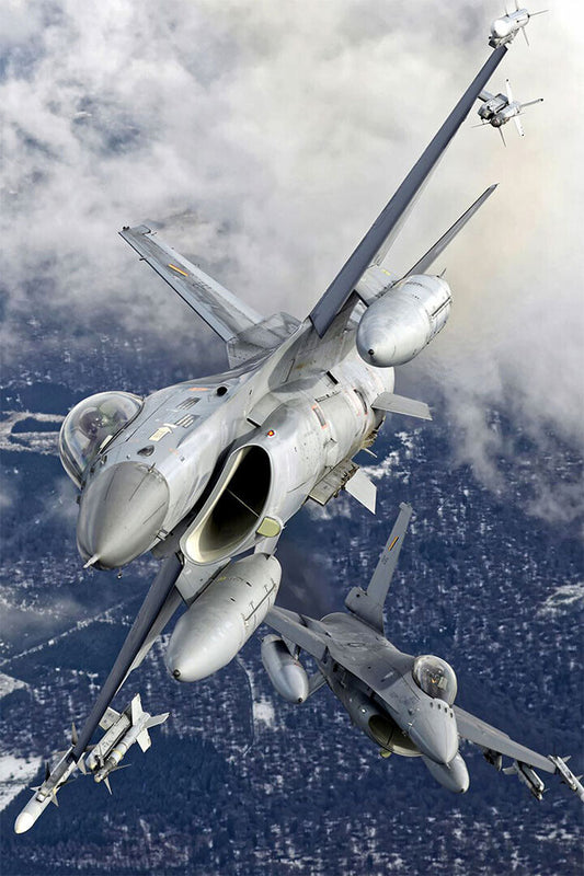 Fighter Pilot Flies An F-16 Falcon Aircraft Poster Wall Art Print Home Wall Decor - xonomax