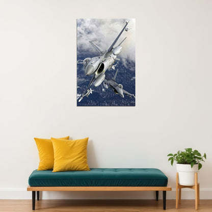 Fighter Pilot Flies An F-16 Falcon Aircraft Poster Wall Art Print Home Wall Decor - xonomax