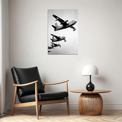 Us Navy Pby Catalina Bomber In Flight Warplane Poster Wall Art Print Home Wall Decor - xonomax