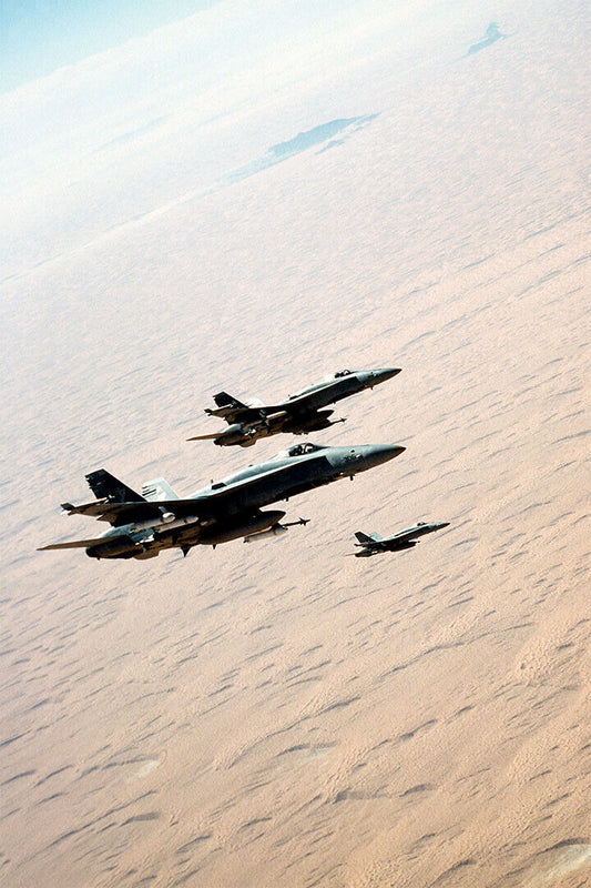 F-18 Hornet Over The Desert Aircraft Poster Wall Art Print Home Wall Decor - xonomax