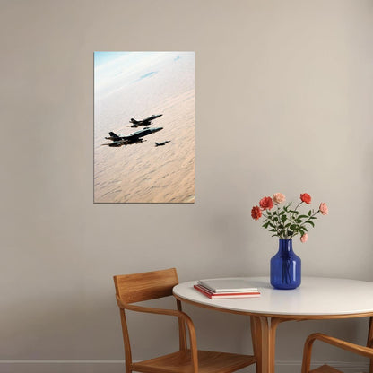 F-18 Hornet Over The Desert Aircraft Poster Wall Art Print Home Wall Decor - xonomax