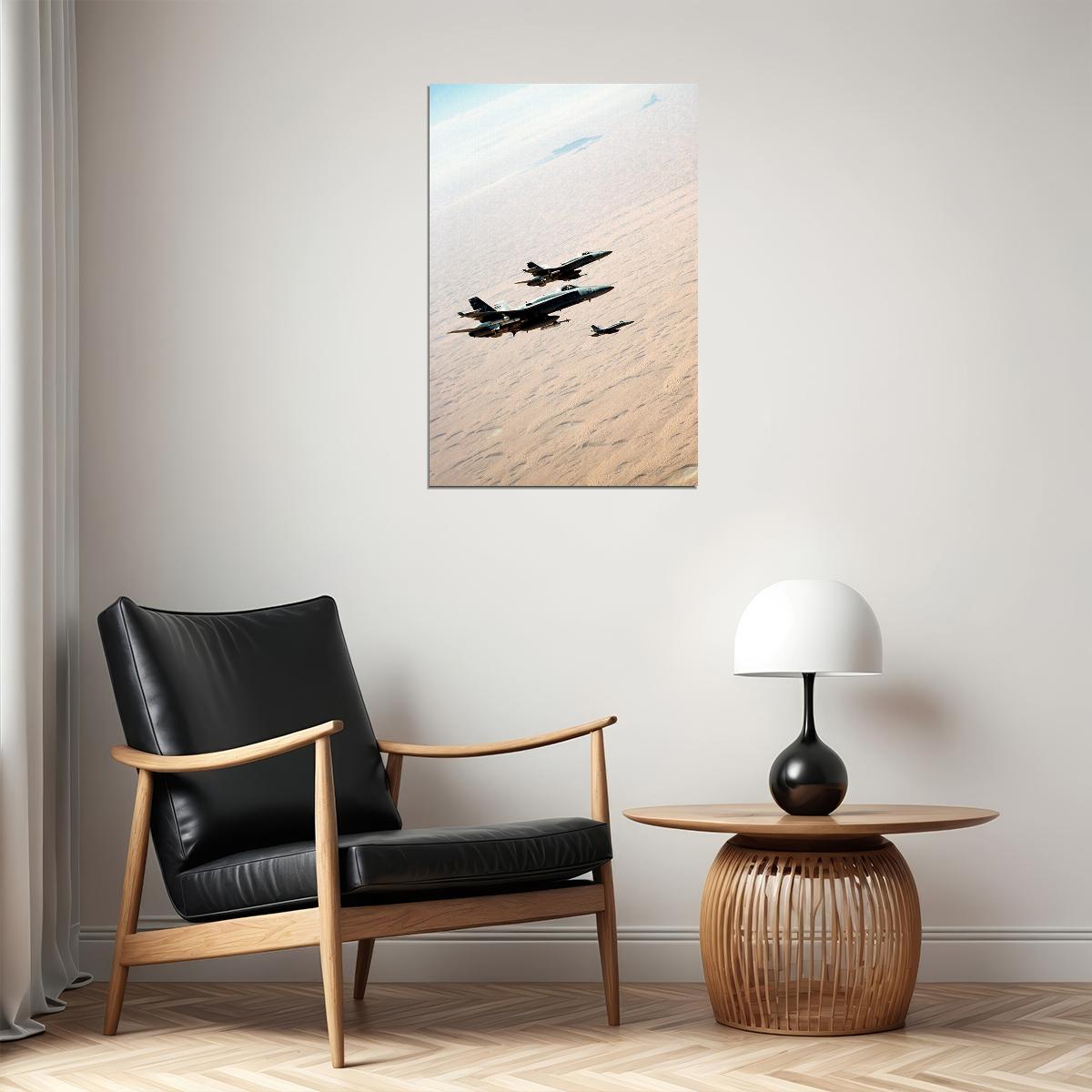 F-18 Hornet Over The Desert Aircraft Poster Wall Art Print Home Wall Decor - xonomax