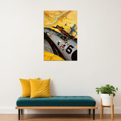 Messerschmitt Me 109 Combat Plane Flying Poster Wall Art Print Home Wall Decor - xonomax
