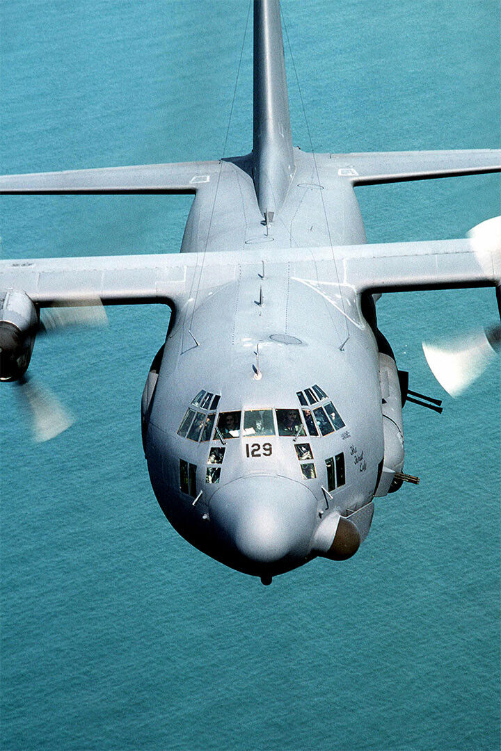 Ac-130h Spectre Gunship Shooting Flares Poster Wall Art Print Home Wall Decor - xonomax