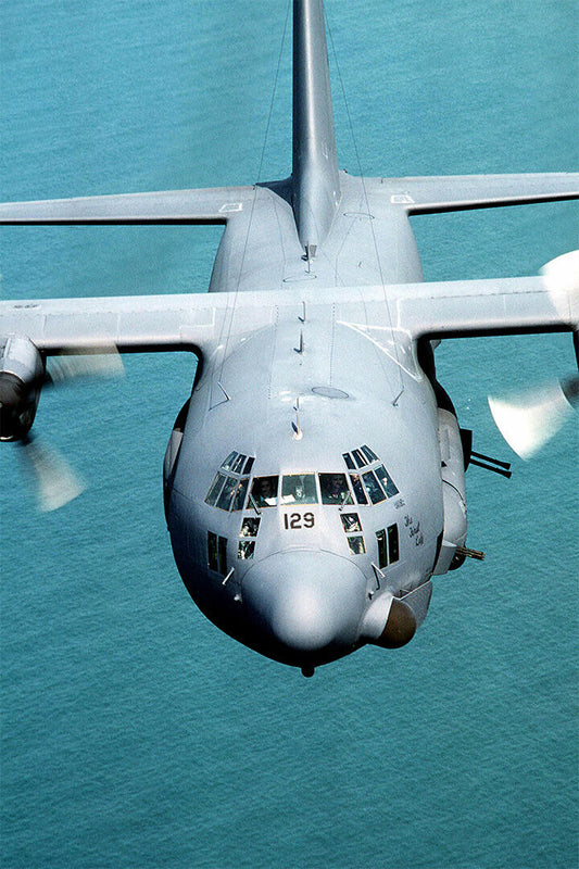 Ac-130h Spectre Gunship Shooting Flares Poster Wall Art Print Home Wall Decor - xonomax