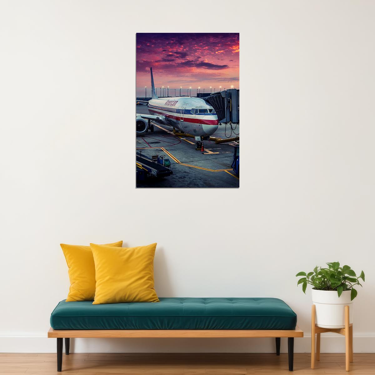 Airplane Airlines Boeing 767 Jet Transport Poster Wall Art Print Home Wall Decor - xonomax