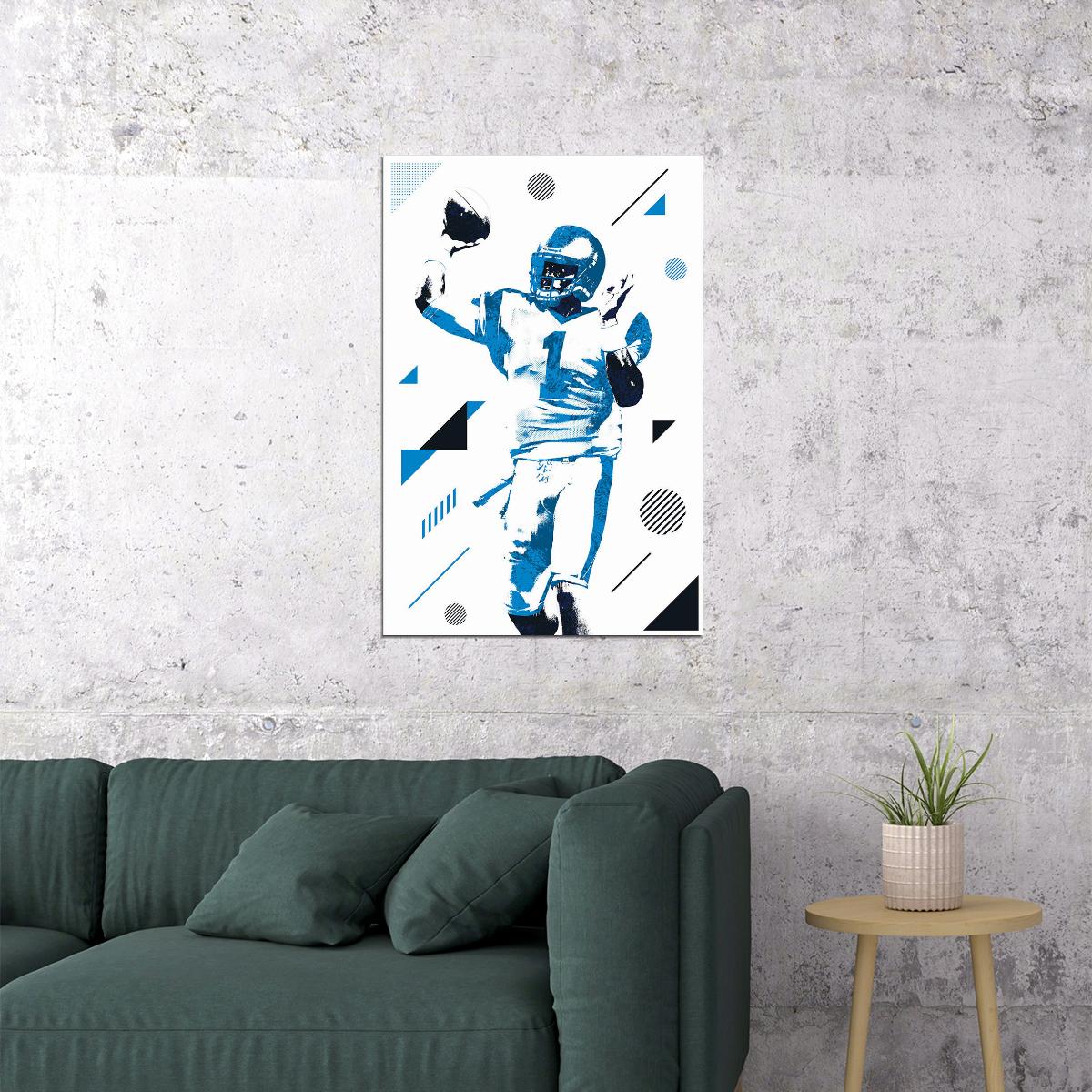 Cam Newton American Football Player Sports Poster Wall Art Print Home Wall Decor - xonomax