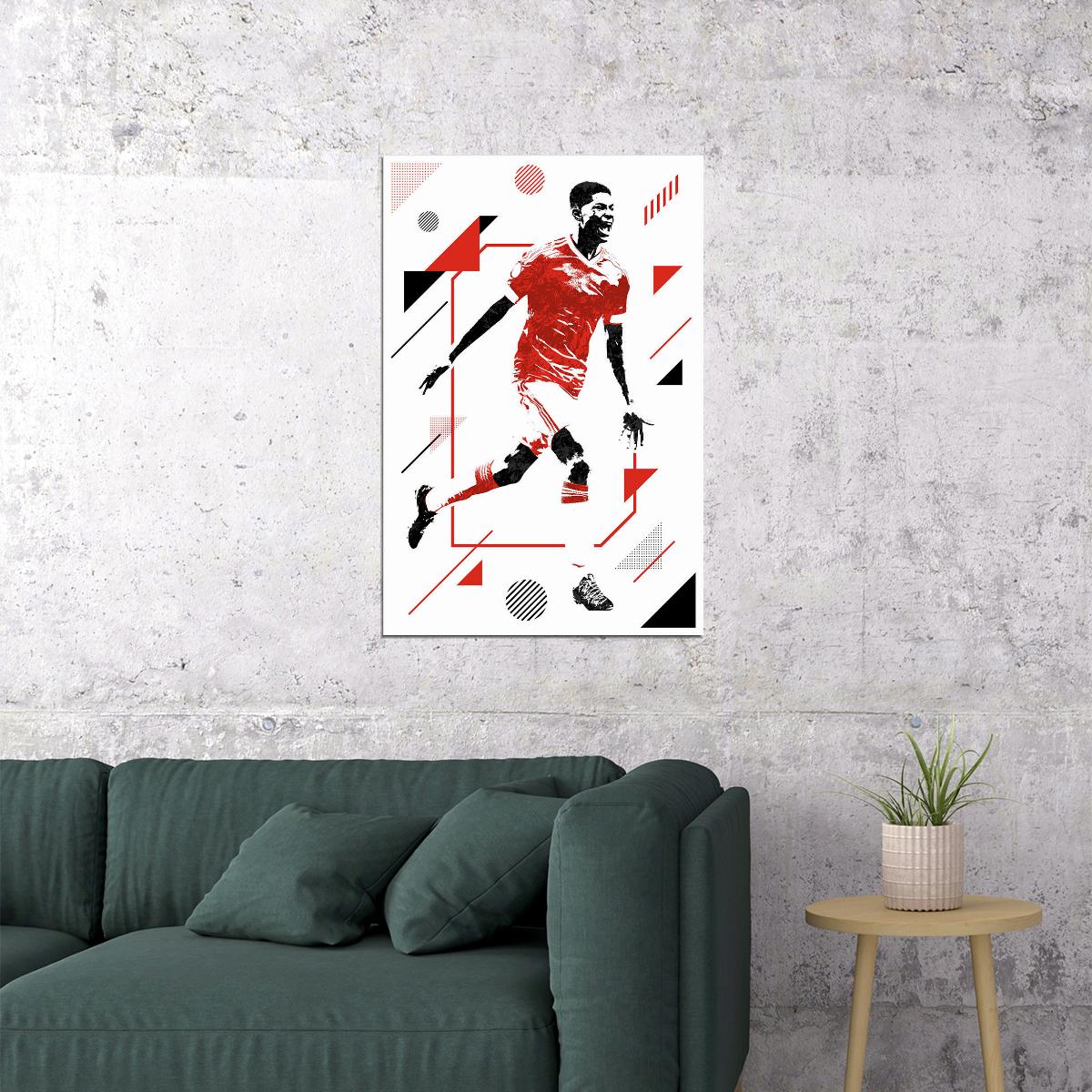 Marcus Rashford British Football Soccer Player Poster Wall Art Print Home Wall Decor - xonomax
