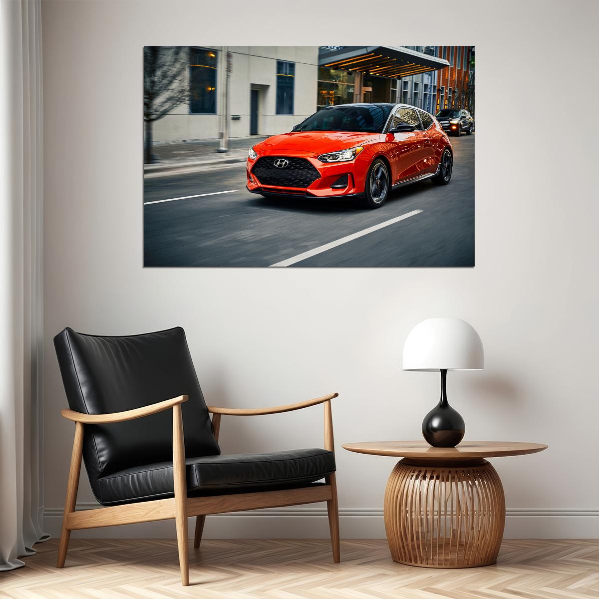 Hyundai Veloster Turbo Sports Car Vehicle Poster Wall Art Print Home Wall Decor - xonomax