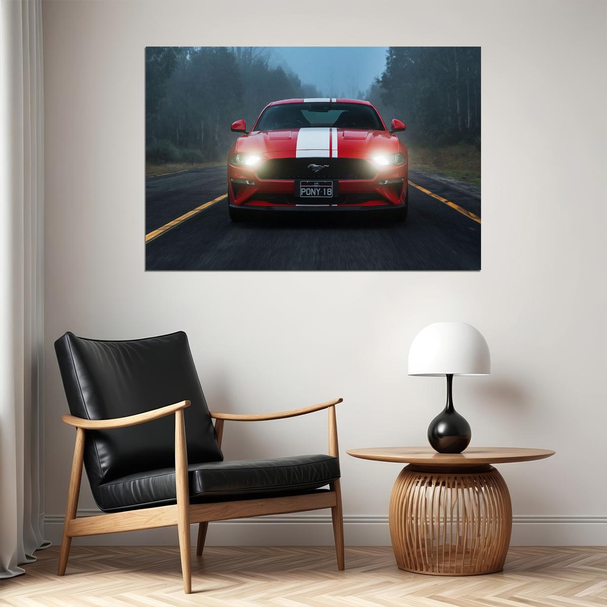 Ford Mustang Gt Fastback Classic Car Sports Poster Wall Art Print Home Wall Decor - xonomax