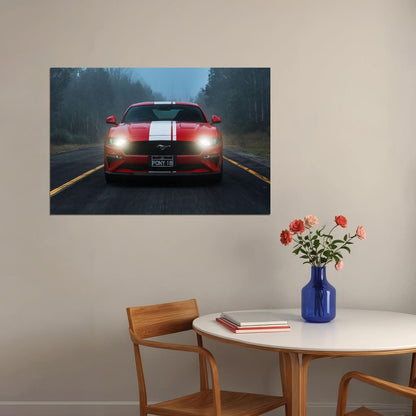 Ford Mustang Gt Fastback Classic Car Sports Poster Wall Art Print Home Wall Decor - xonomax