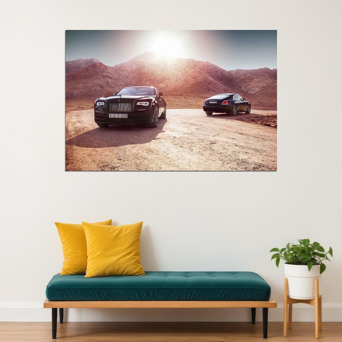 Rolls Royce Wraith Black Badge Sports Car Poster Wall Art Print Home Wall Decor - xonomax