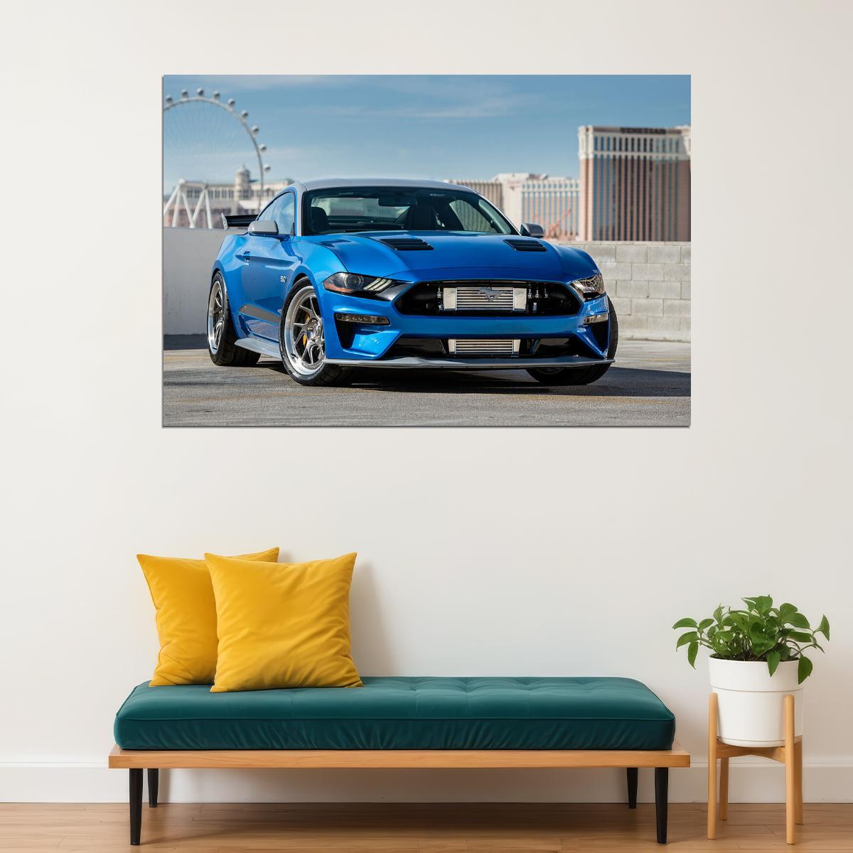 Bojix Design Ford Mustang Gt Sports Car Vehicle Poster Wall Art Print Home Wall Decor - xonomax
