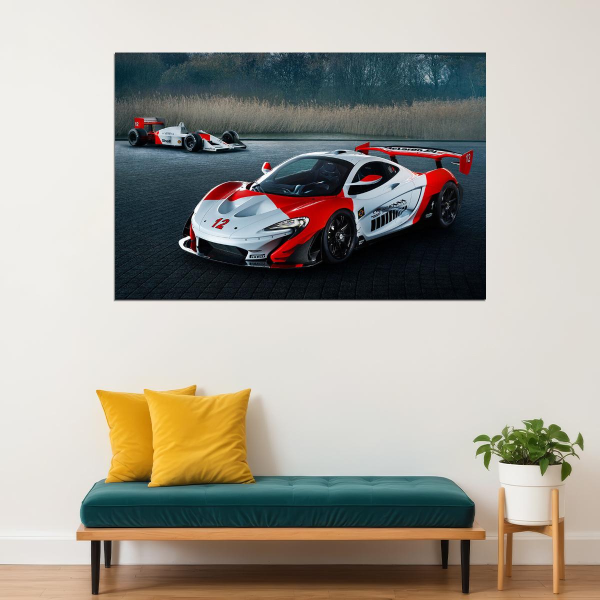 Mclaren Mso P1 Gtr Ayrton Senna Sports Car Poster Wall Art Print Home Wall Decor - xonomax
