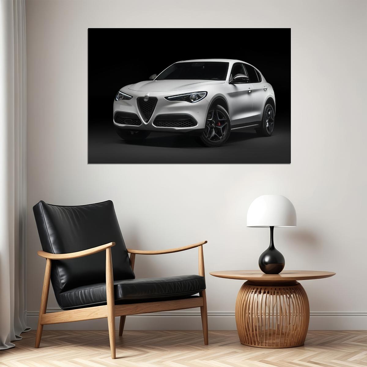 Alfa Romeo Stelvio Ti Sports Car Luxury Poster Wall Art Print Home Wall Decor - xonomax