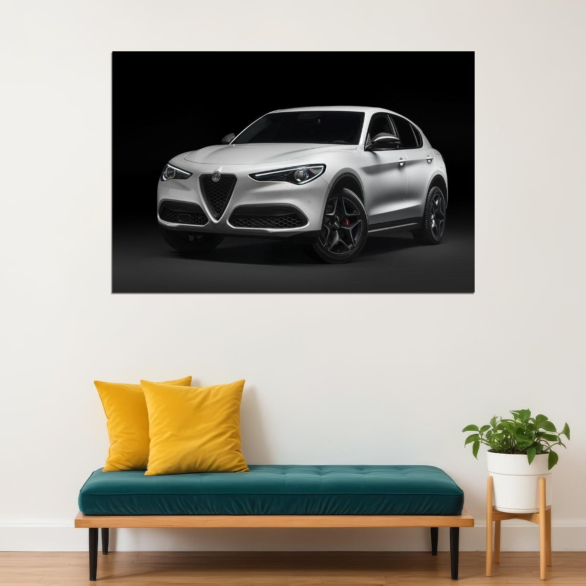 Alfa Romeo Stelvio Ti Sports Car Luxury Poster Wall Art Print Home Wall Decor - xonomax