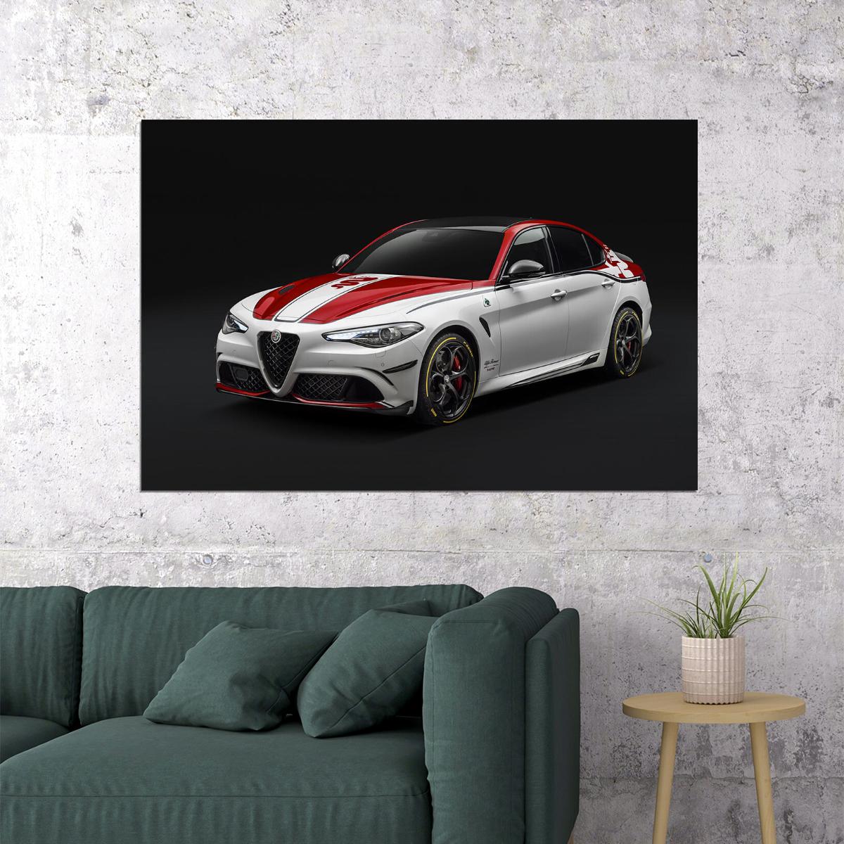 Alfa Romeo Giulia Quadrifoglio Alfa Romeo Racing Poster Wall Art Print Home Wall Decor - xonomax