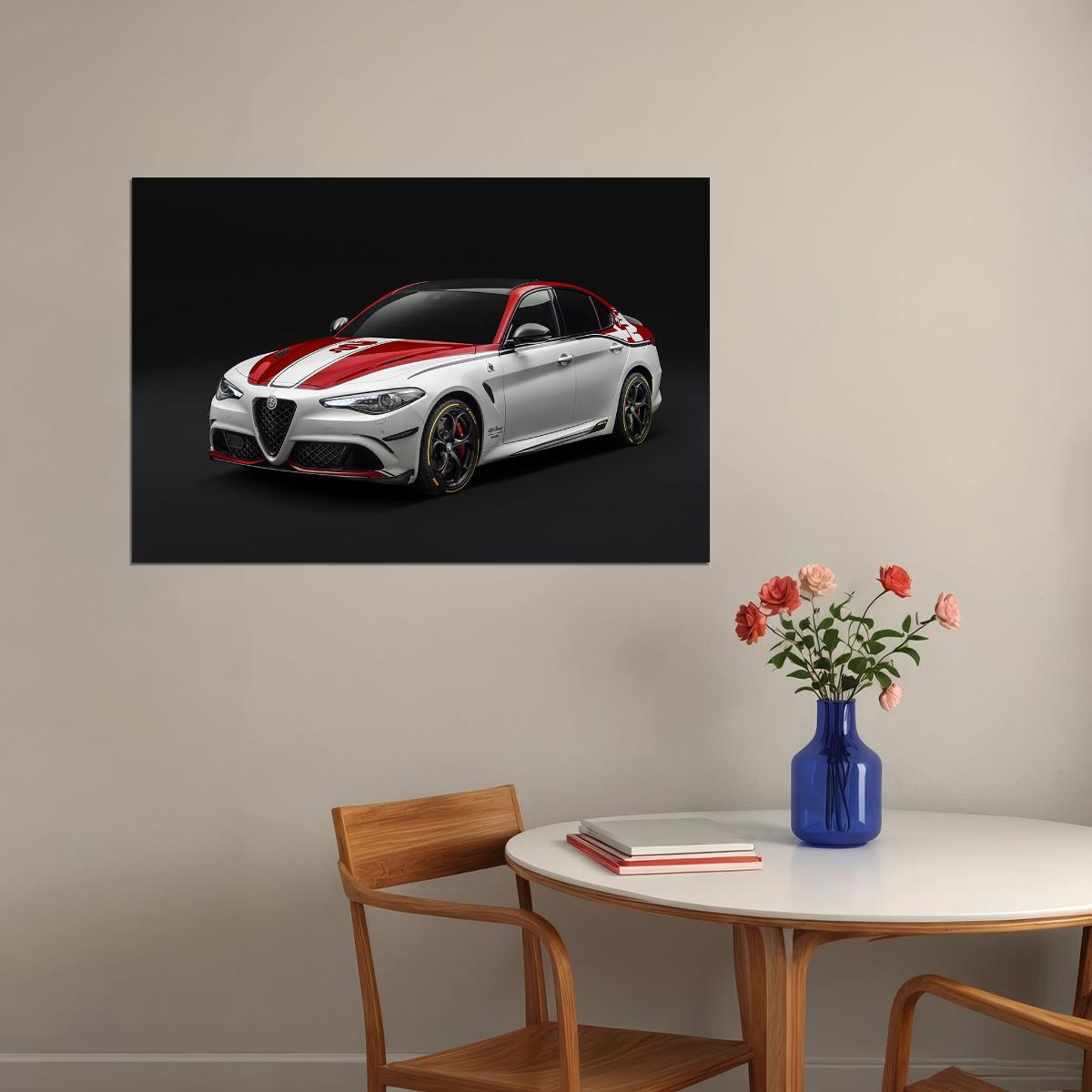 Alfa Romeo Giulia Quadrifoglio Alfa Romeo Racing Poster Wall Art Print Home Wall Decor - xonomax