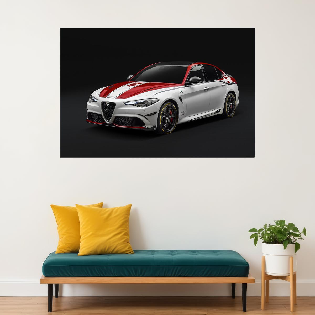 Alfa Romeo Giulia Quadrifoglio Alfa Romeo Racing Poster Wall Art Print Home Wall Decor - xonomax