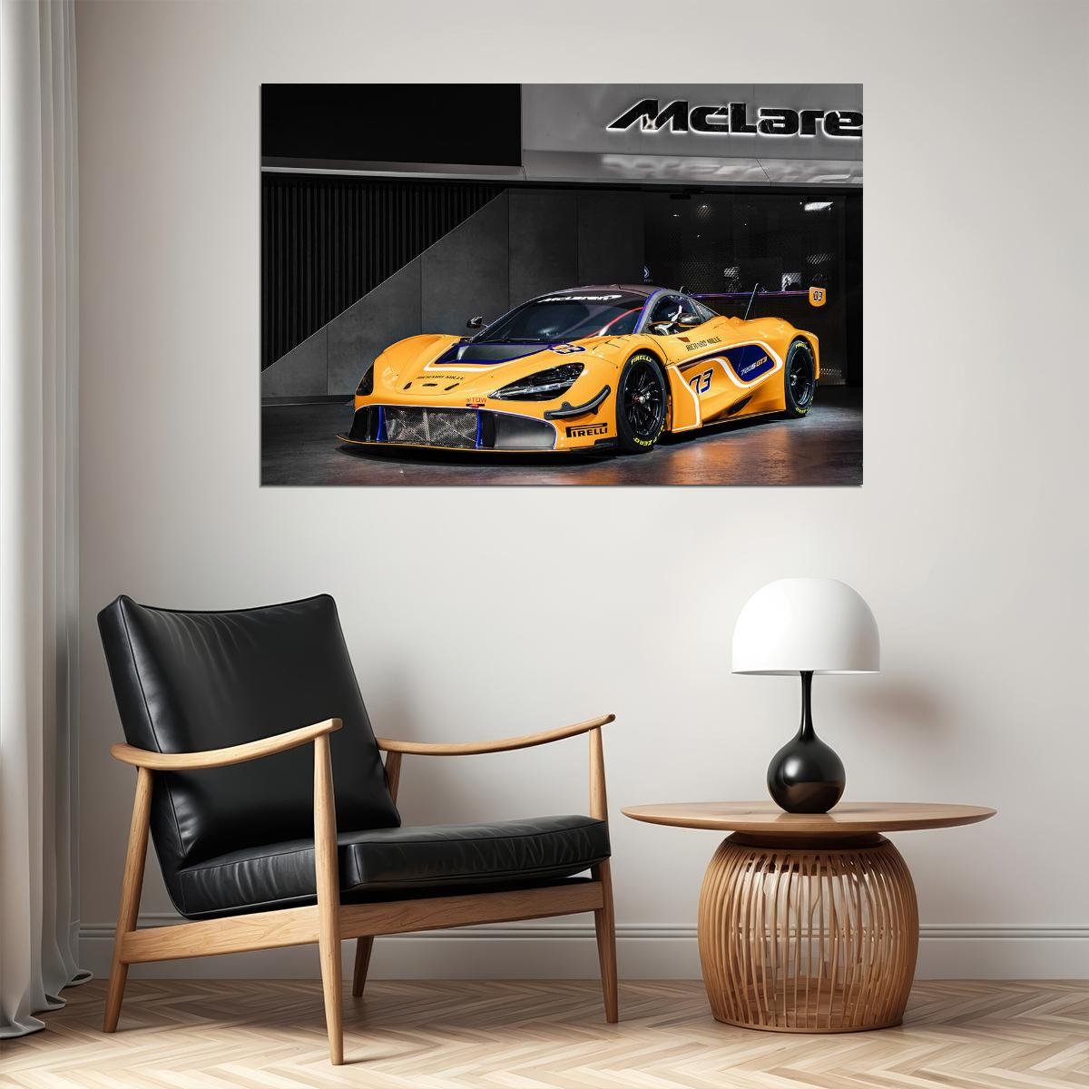 Mclaren 720s Gt3 Sports Car Expensive Car Poster Wall Art Print Home Wall Decor - xonomax