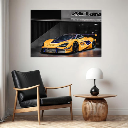 Mclaren 720s Gt3 Sports Car Expensive Car Poster Wall Art Print Home Wall Decor - xonomax