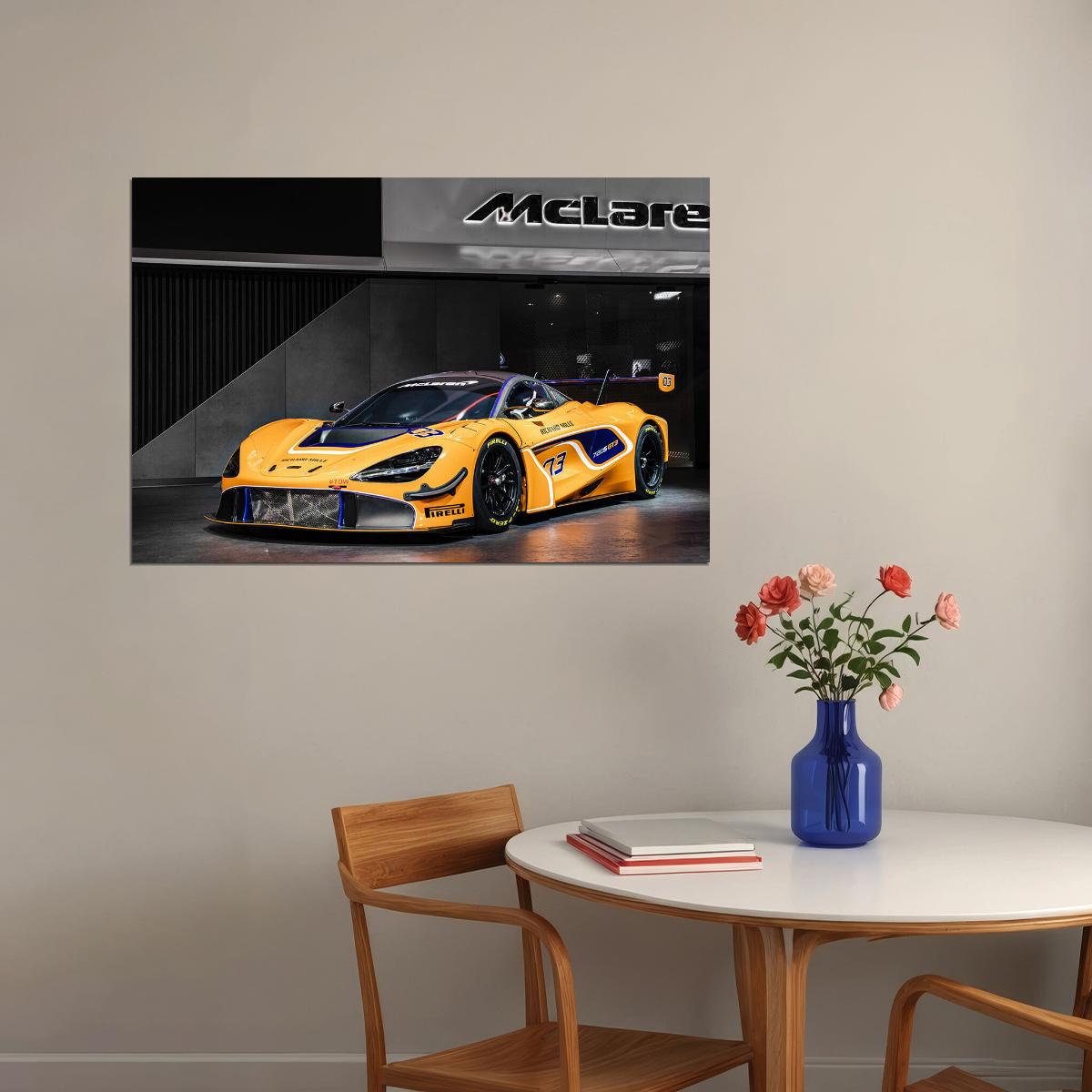 Mclaren 720s Gt3 Sports Car Expensive Car Poster Wall Art Print Home Wall Decor - xonomax