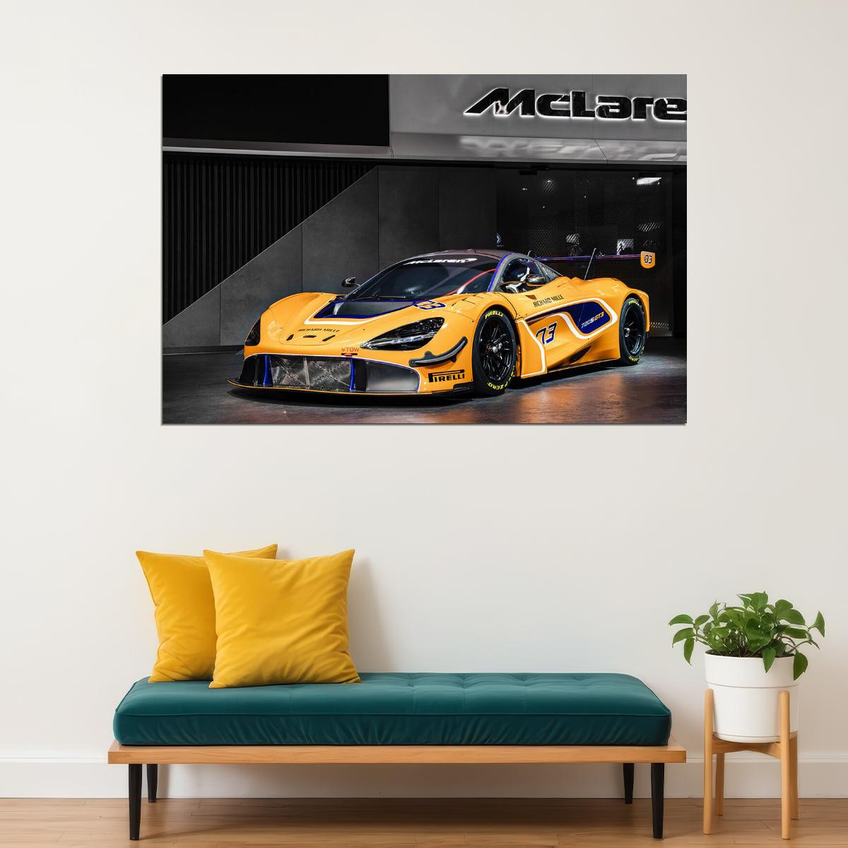 Mclaren 720s Gt3 Sports Car Expensive Car Poster Wall Art Print Home Wall Decor - xonomax