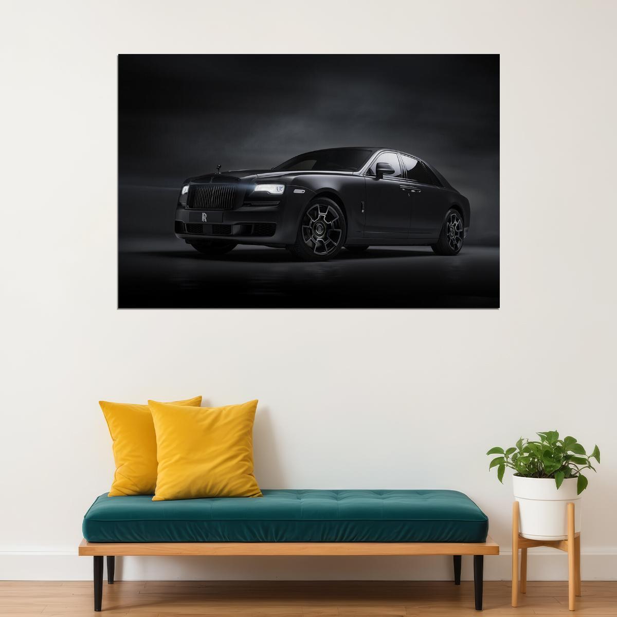 Rolls Royce Ghost Black Badge Classic Car Poster Wall Art Print Home Wall Decor - xonomax